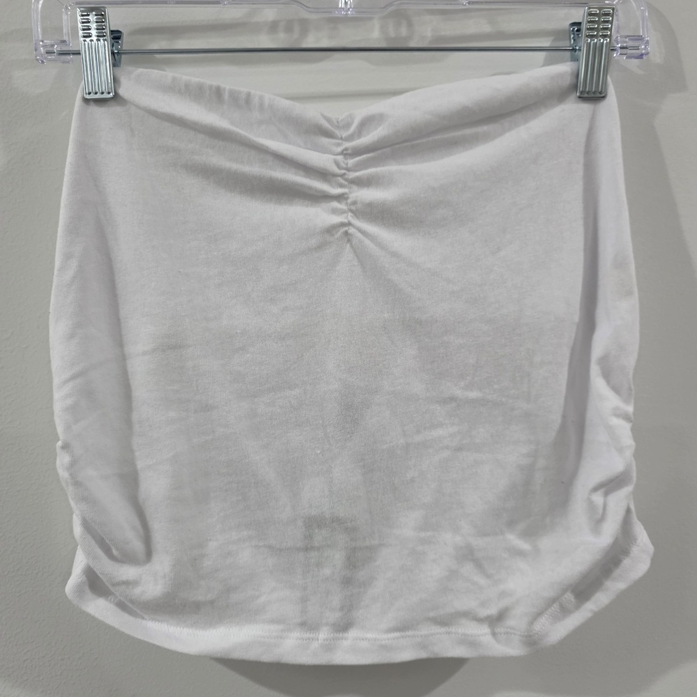 Womens Tube Top Size 12 White Beach Strapless Cropped Summer Festival